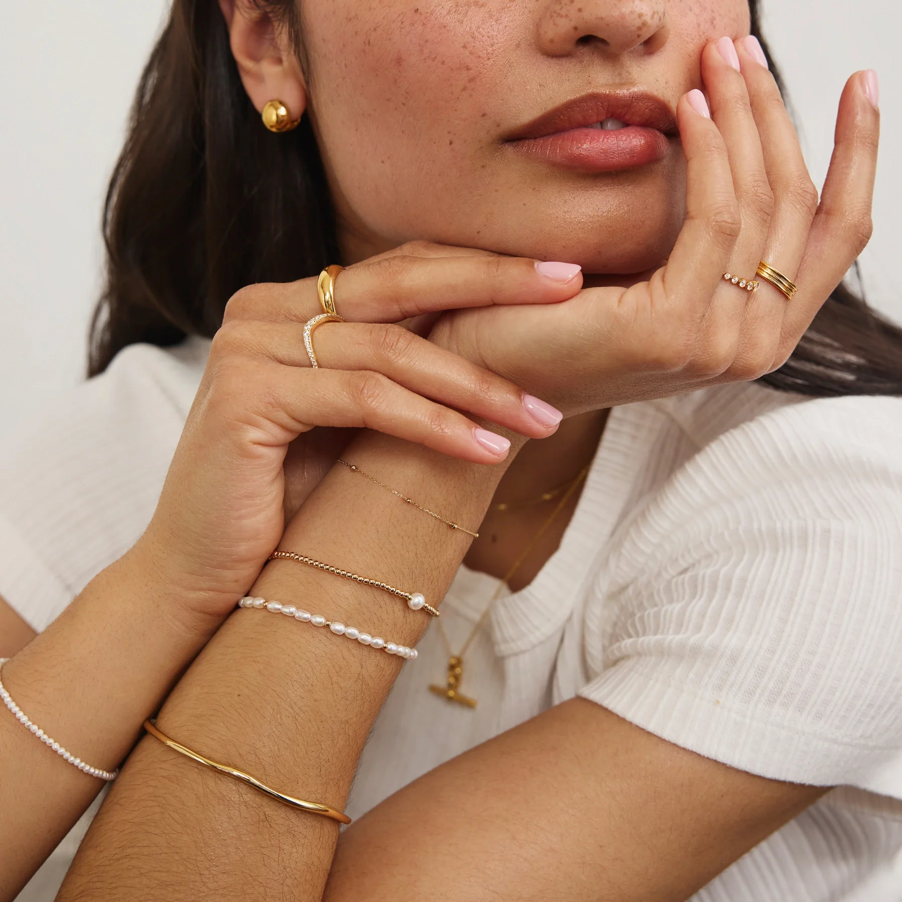 Gold Beaded Chain Bracelet - Image 3