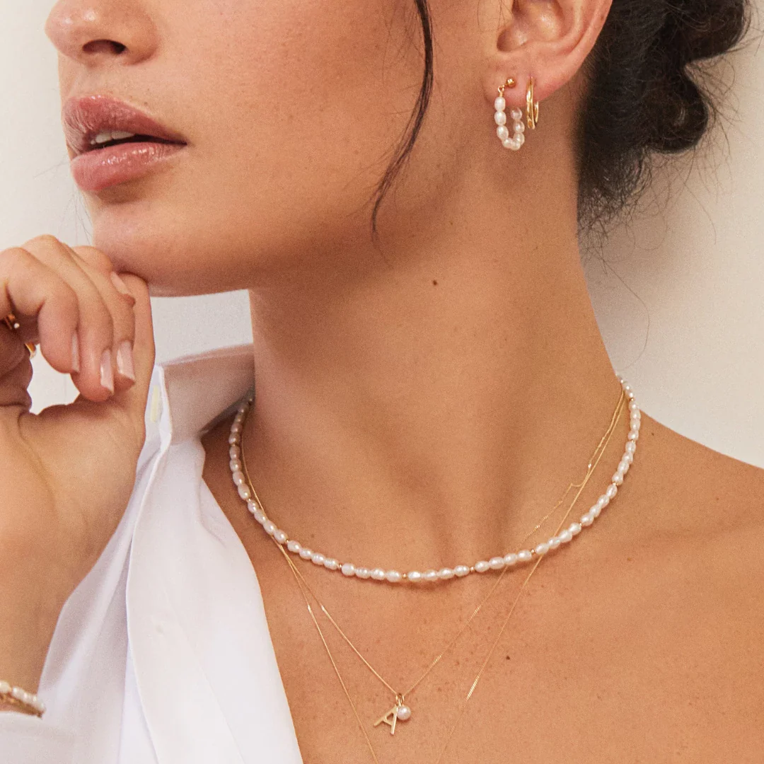 Gold Beaded Seed Pearl Choker - Image 6