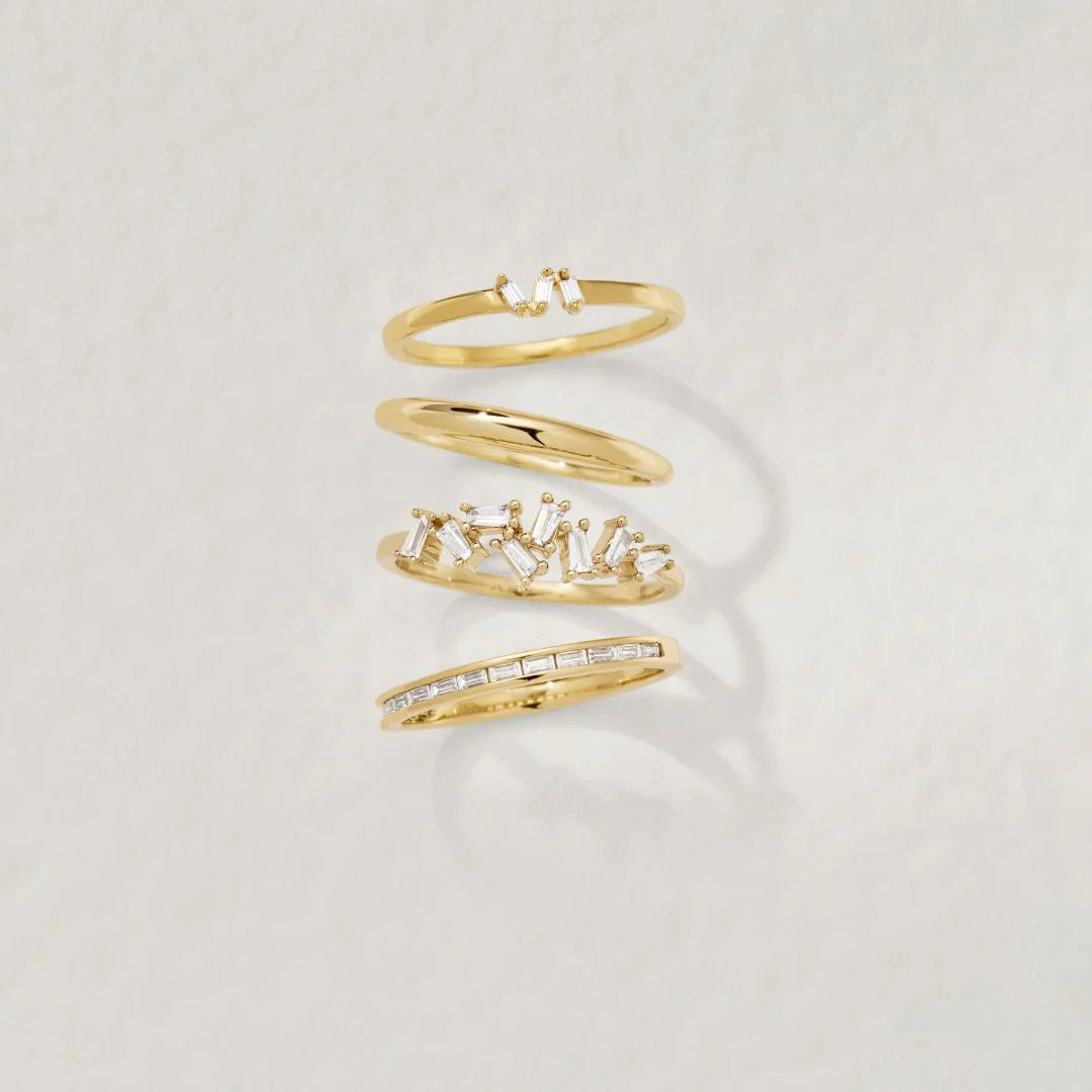 Gold Diamond Style Baguette Eternity Ring - Image 10