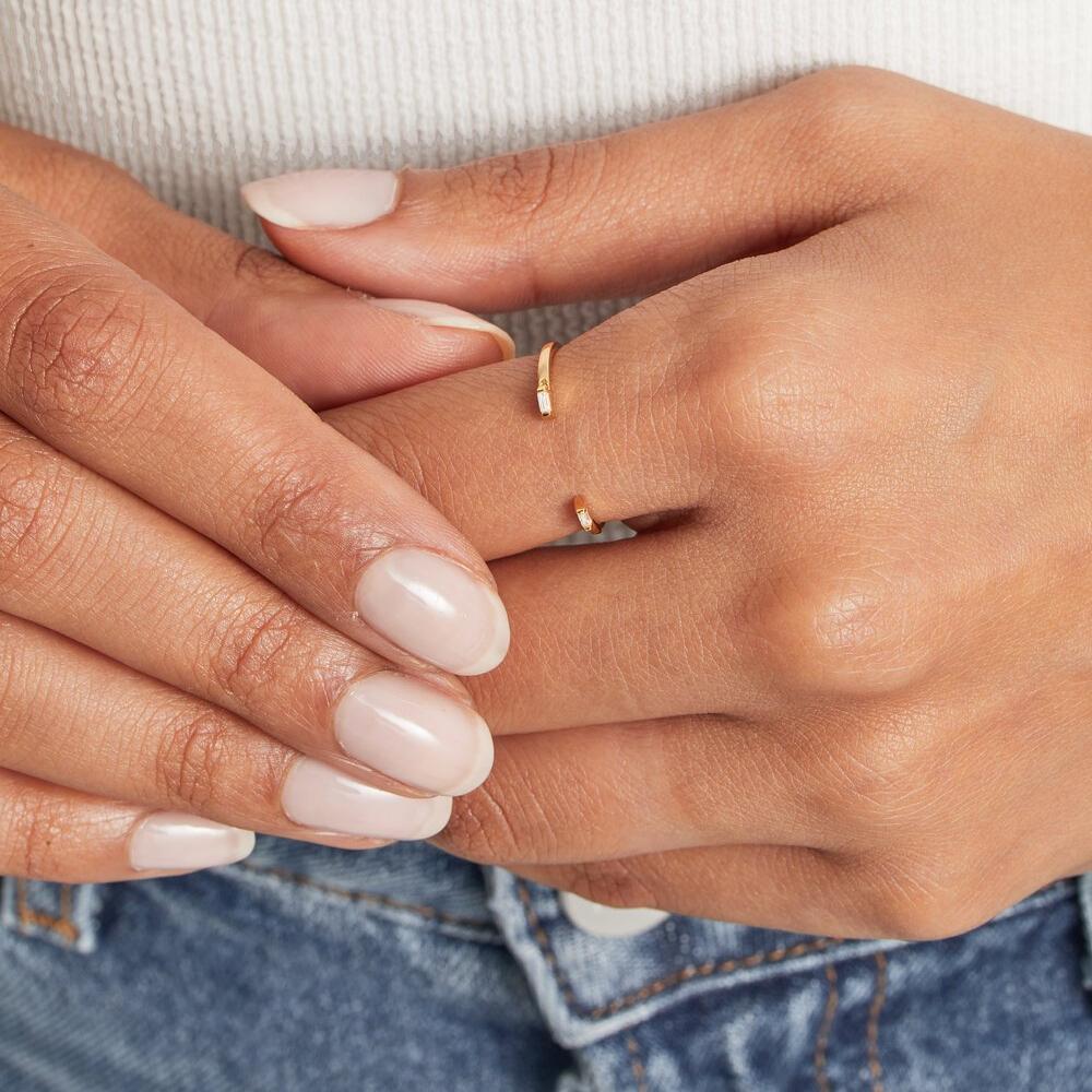 Gold Diamond Style Baguette Gap Ring - Image 2