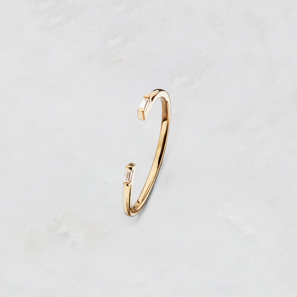 Gold Diamond Style Baguette Gap Ring - Image 4