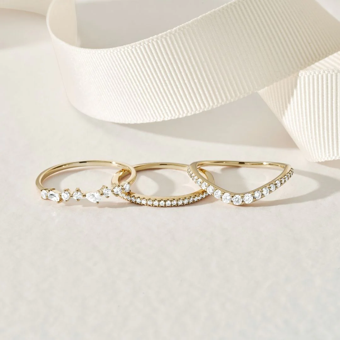 Gold Diamond Style Half Eternity Ring - Image 10