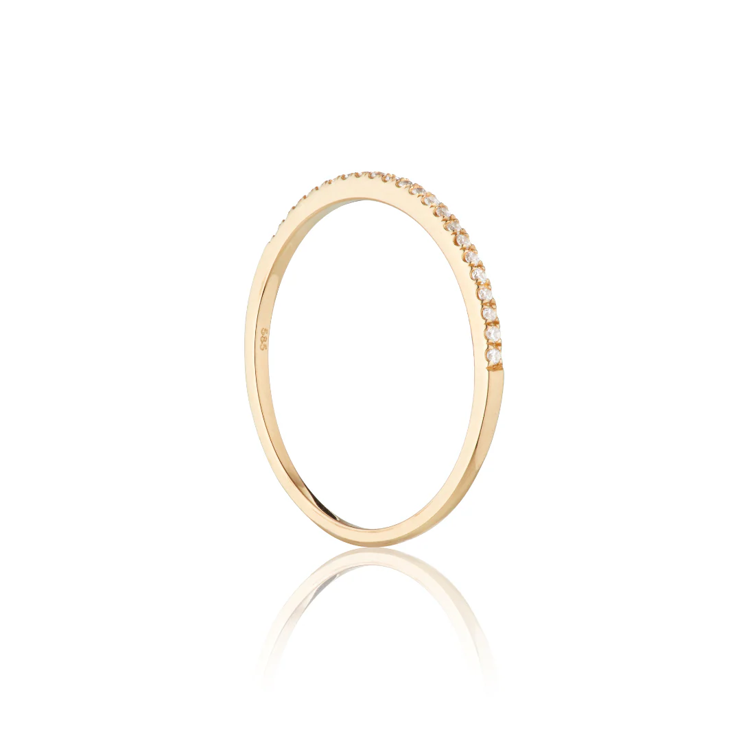 Gold Diamond Style Half Eternity Ring - Image 5