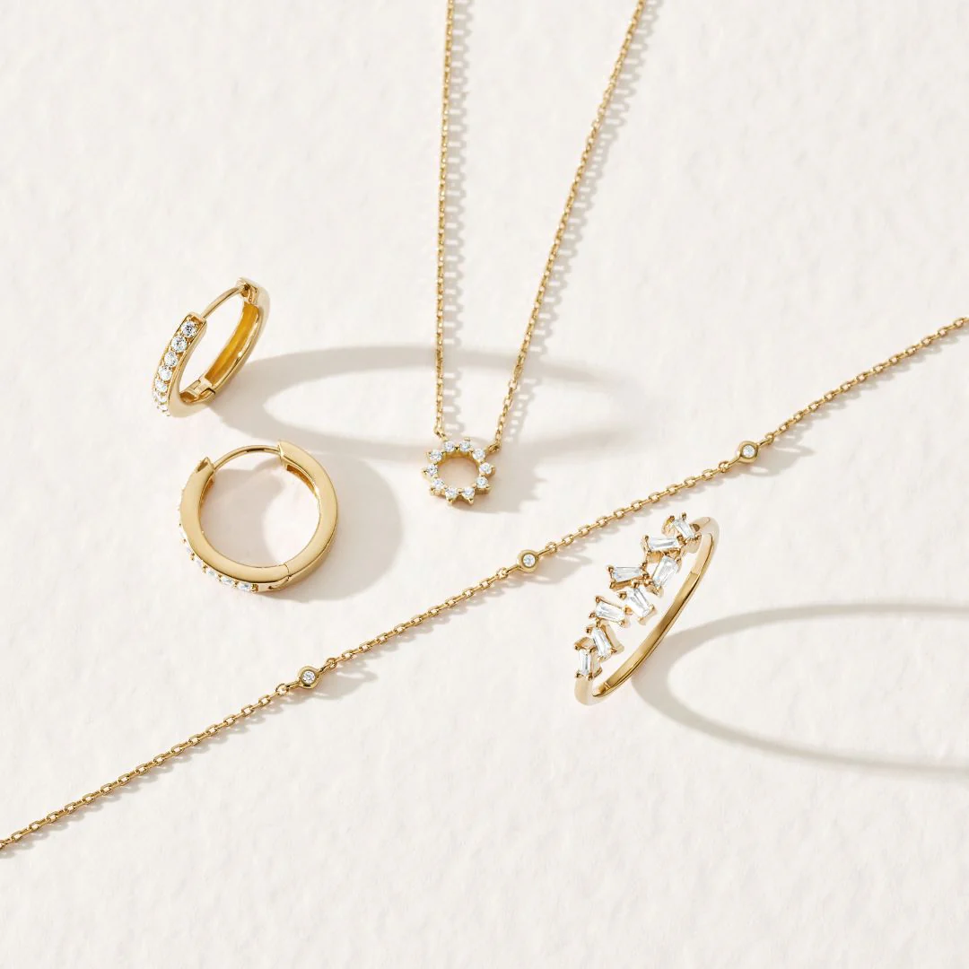 Gold Diamond Style Sun Necklace - Image 6
