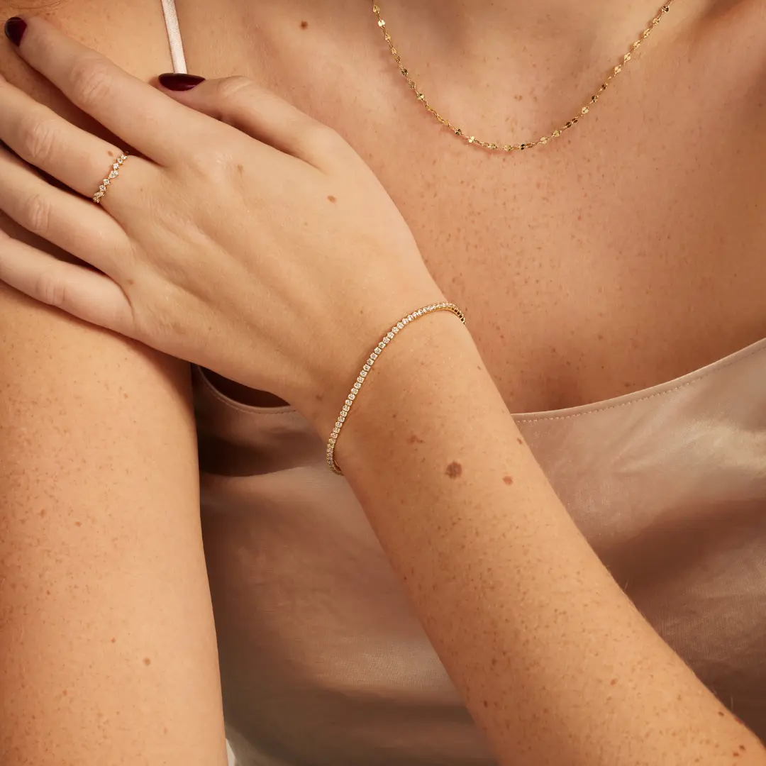 Gold Diamond Style Tennis Bracelet - Image 11