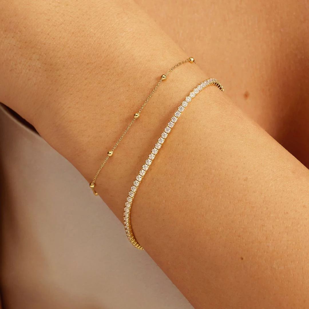 Gold Diamond Style Tennis Bracelet - Image 3