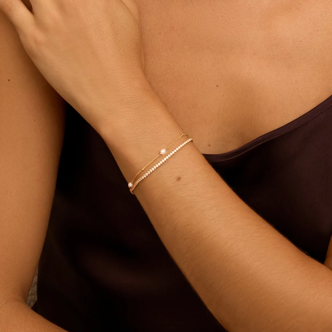 Gold Seed Pearl Satellite Bracelet - Image 4