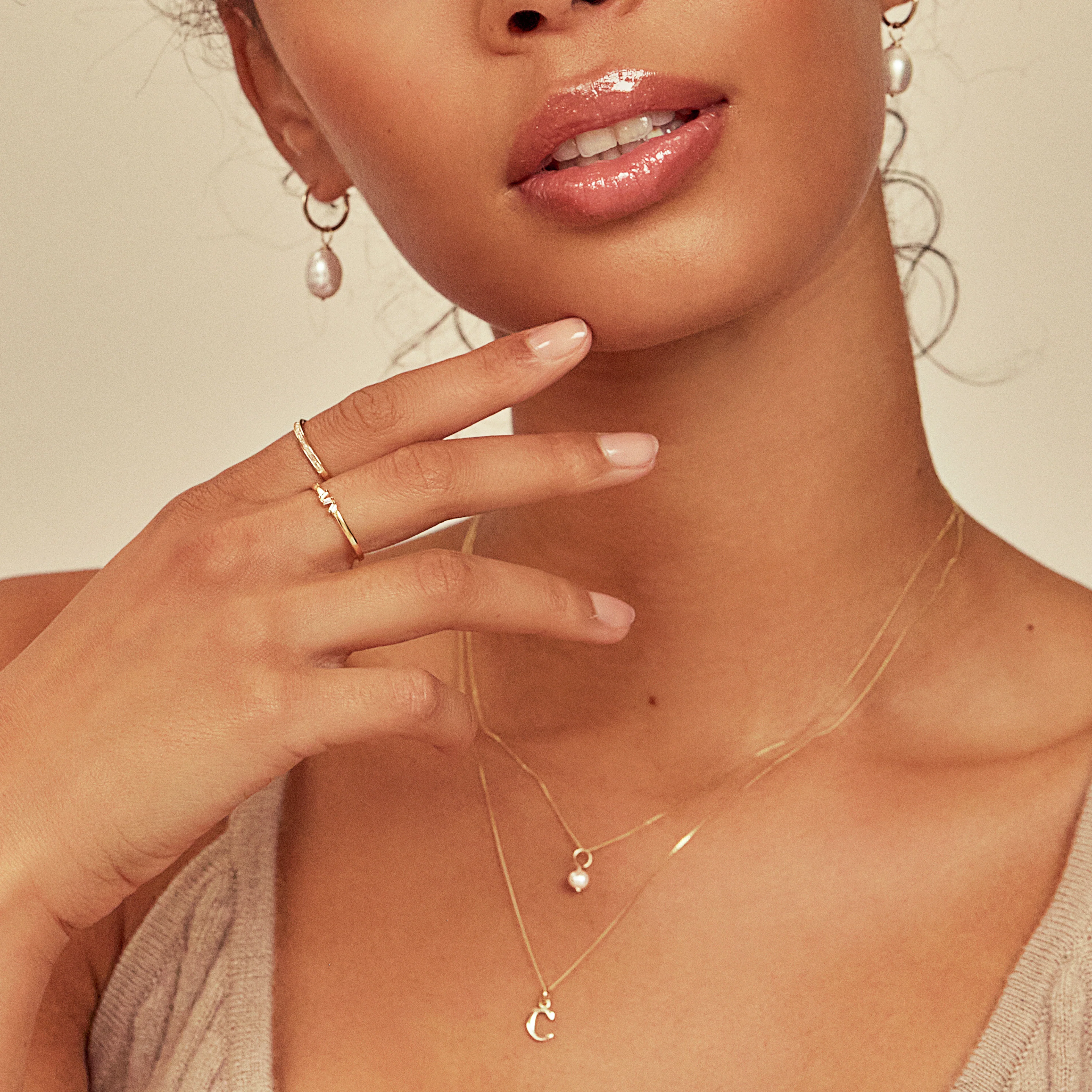 Gold Diamond Style Three Baguette Ring - Image 6