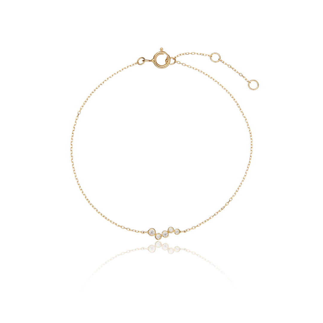 Gold Diamond Style Wave Bracelet