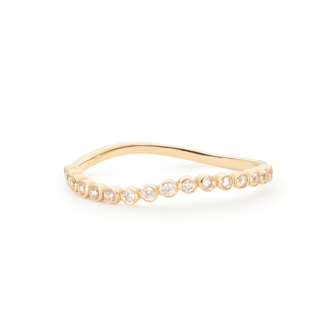 Gold Diamond Style Wave Ring - Image 5
