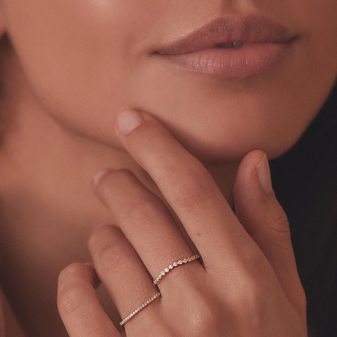 Gold Diamond Style Wave Ring - Image 8