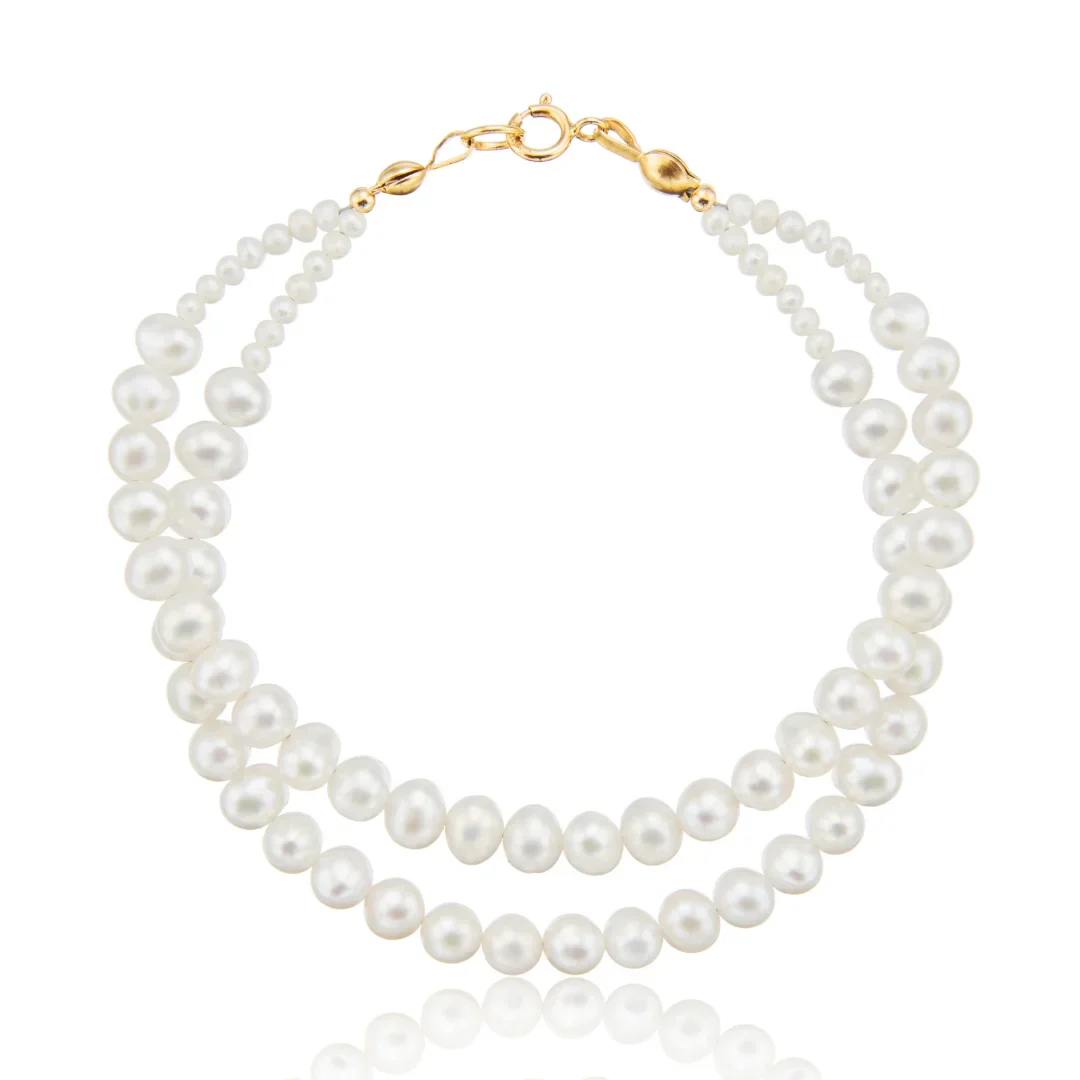 Gold Double Pearl Bracelet