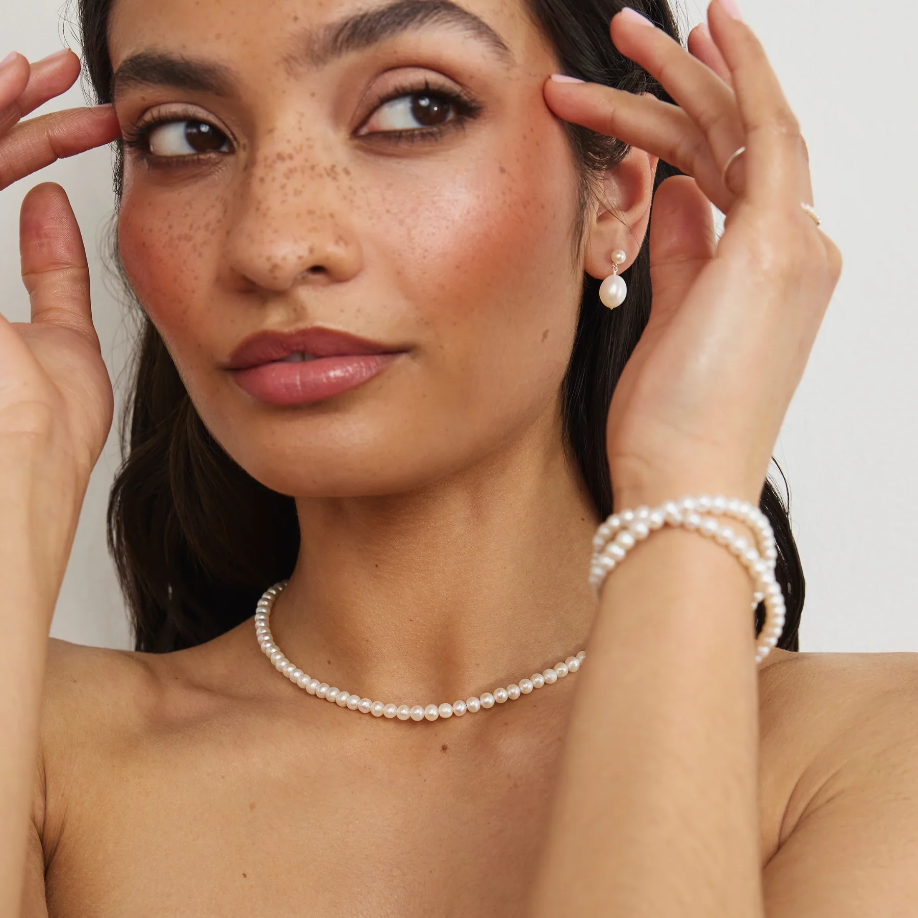 Gold Double Pearl Bracelet - Image 4