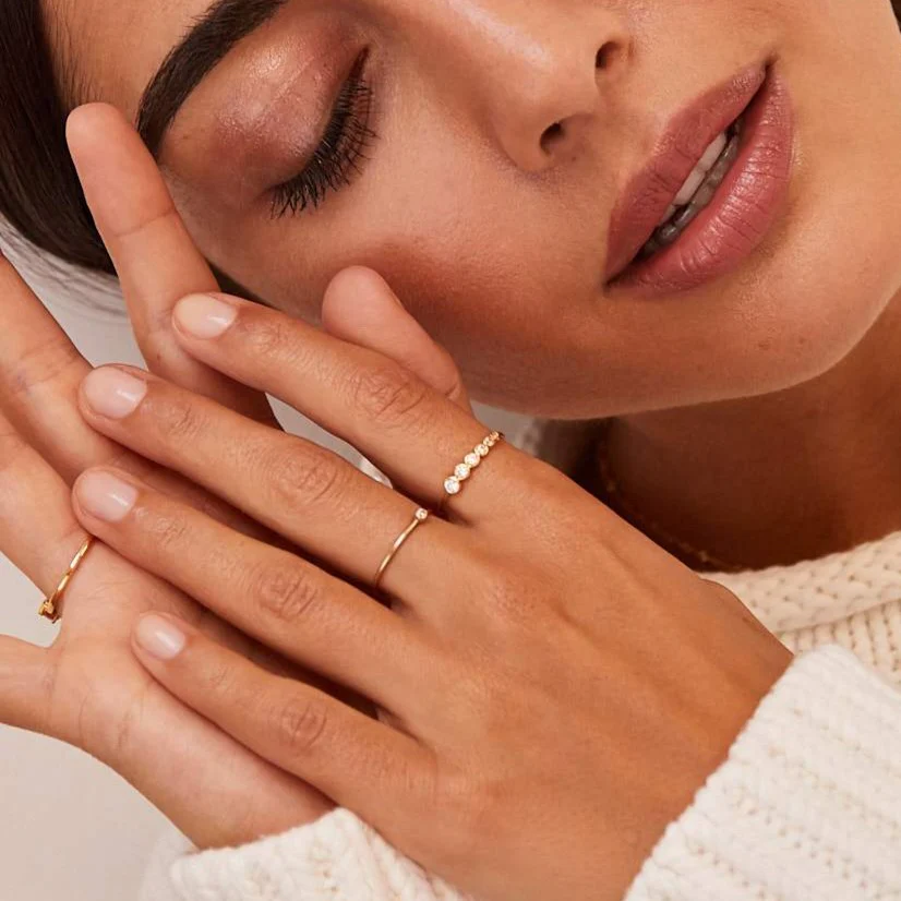 Gold Graduated Diamond Style Stacking Ring - Image 5