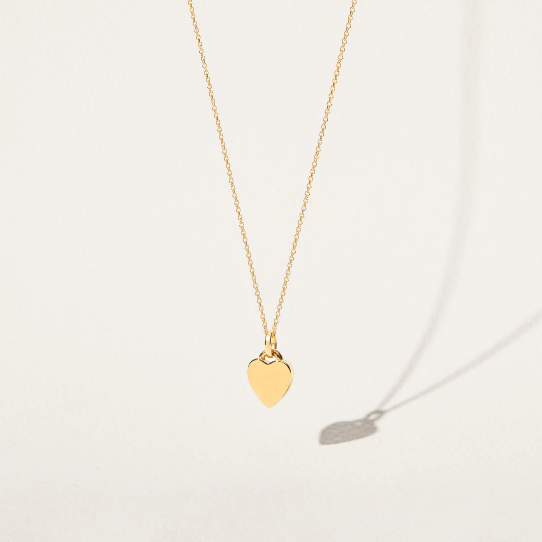 Gold Heart Engraved Necklace - Image 3