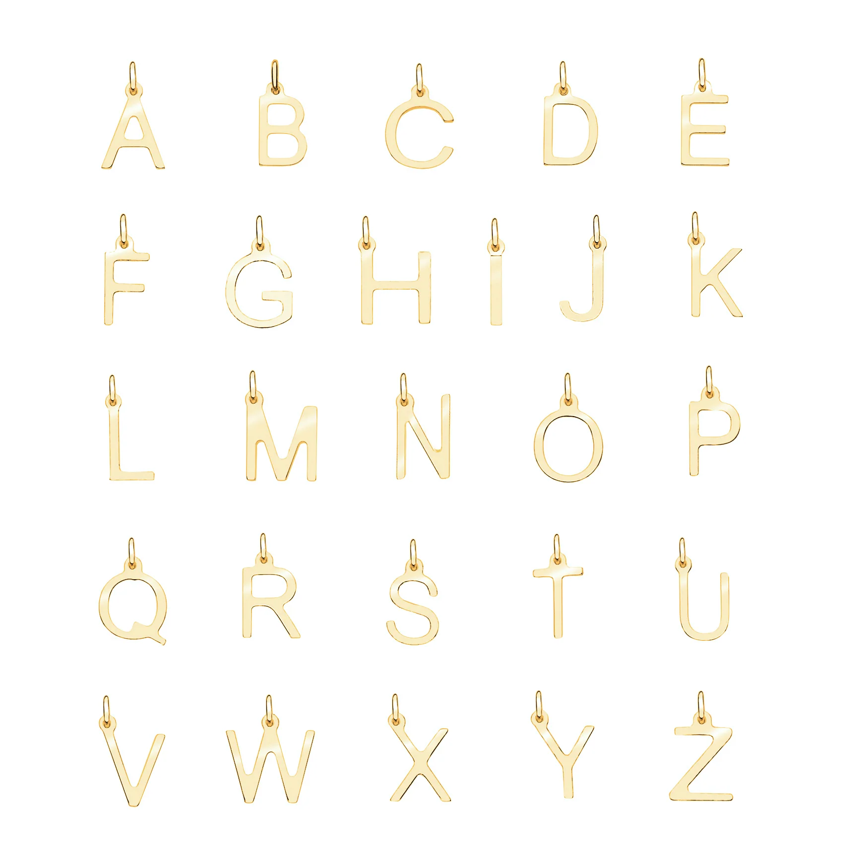 Solid Gold Initial Letter Necklace - Image 9