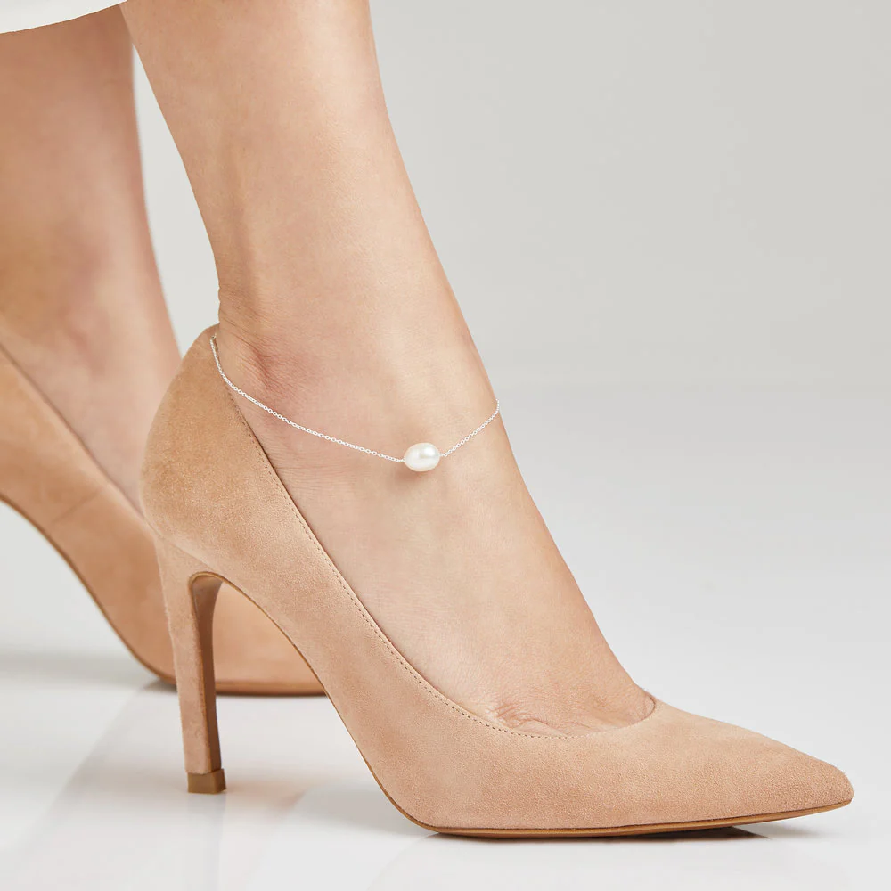 Gold Large Pearl Anklet - Image 3