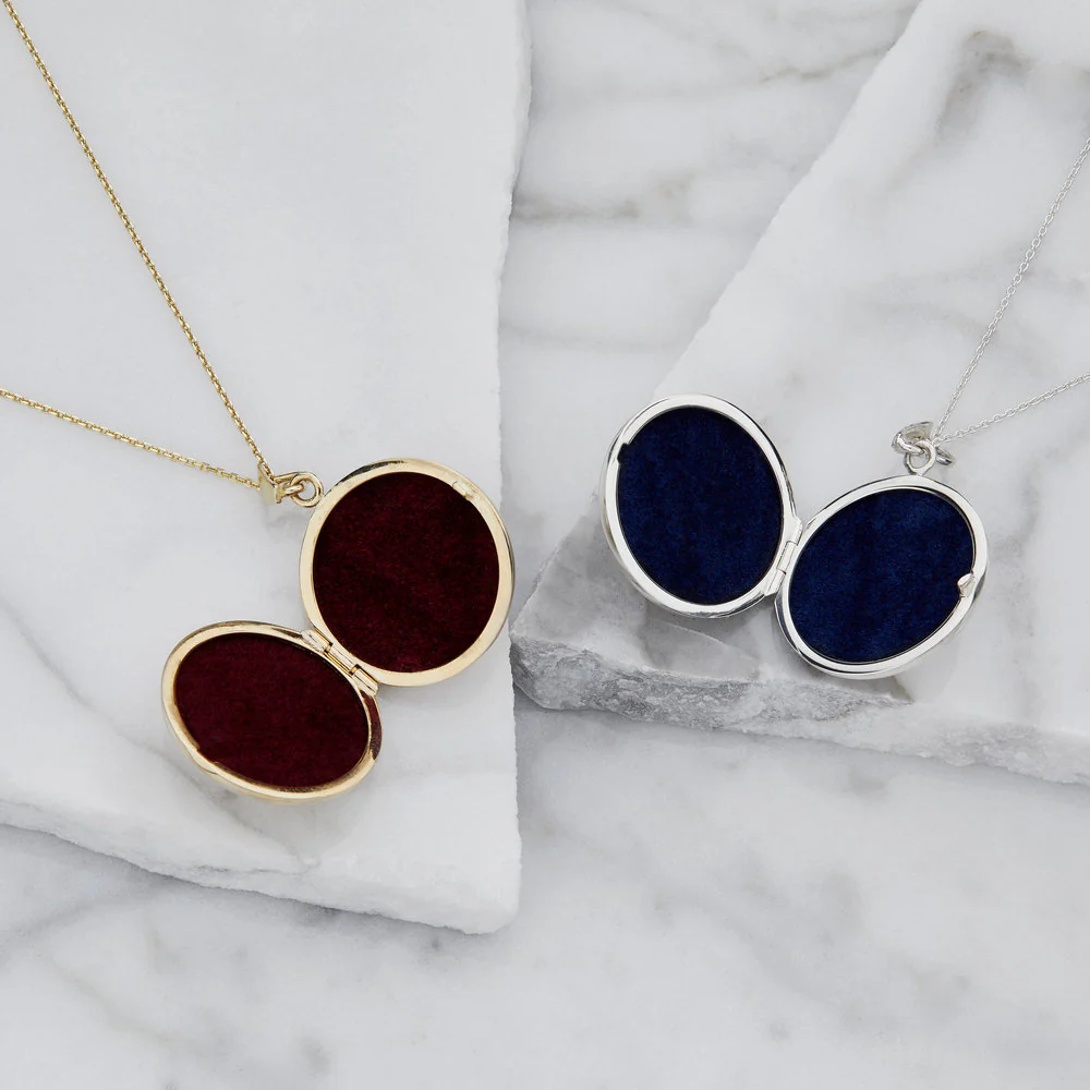 Solid Gold Large Round Locket Necklace - Image 13