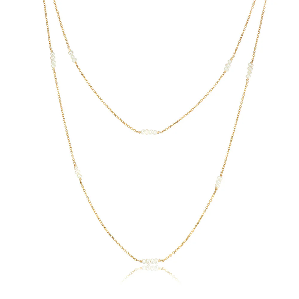 Gold Layered Mini Pearl Necklace