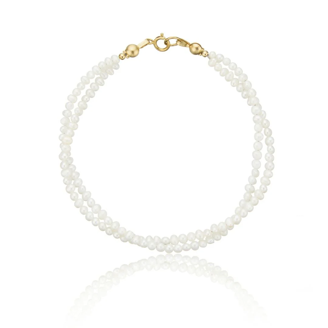 Gold Layered Small Pearl Bracelet