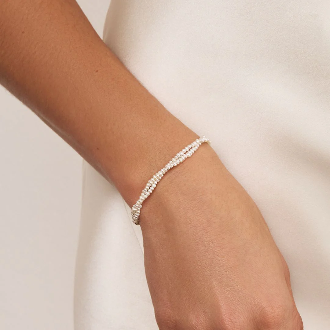 Gold Layered Small Pearl Bracelet - Image 2