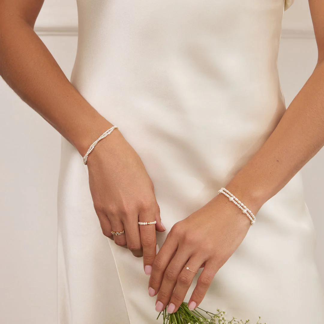 Gold Layered Small Pearl Bracelet - Image 3