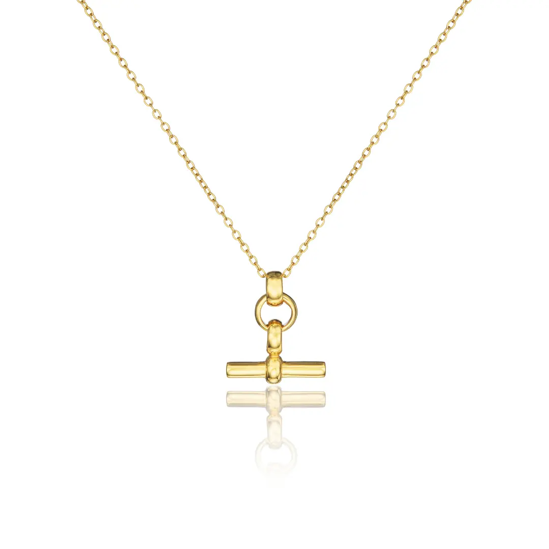 Gold Mini T-Bar Necklace