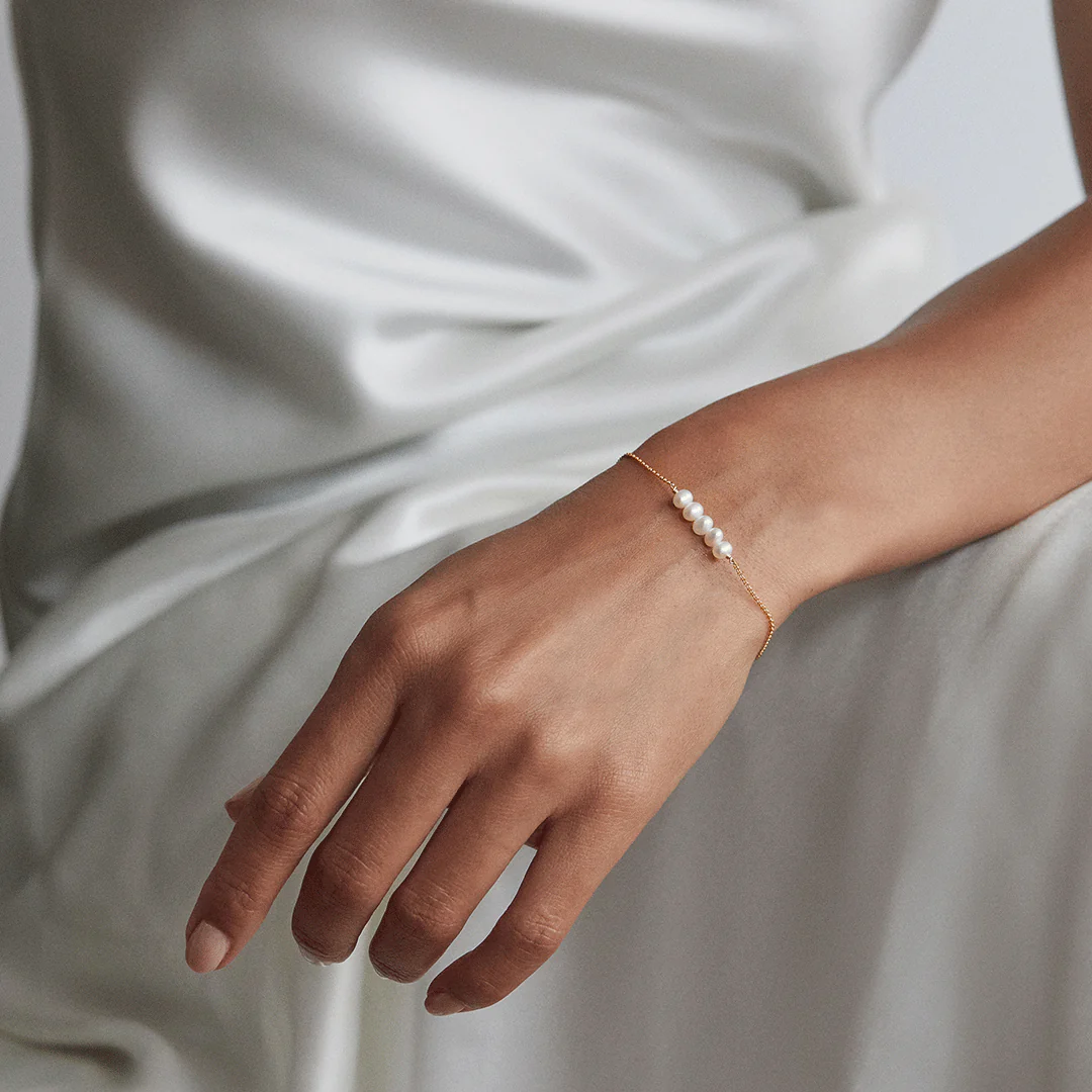 Gold Pearl Cluster Bracelet - Image 2