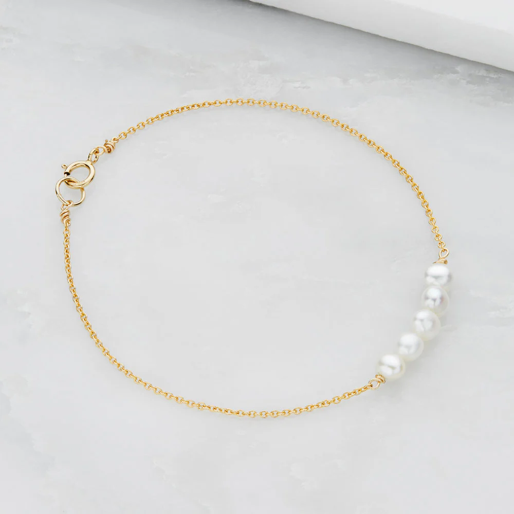 Gold Pearl Cluster Bracelet - Image 5