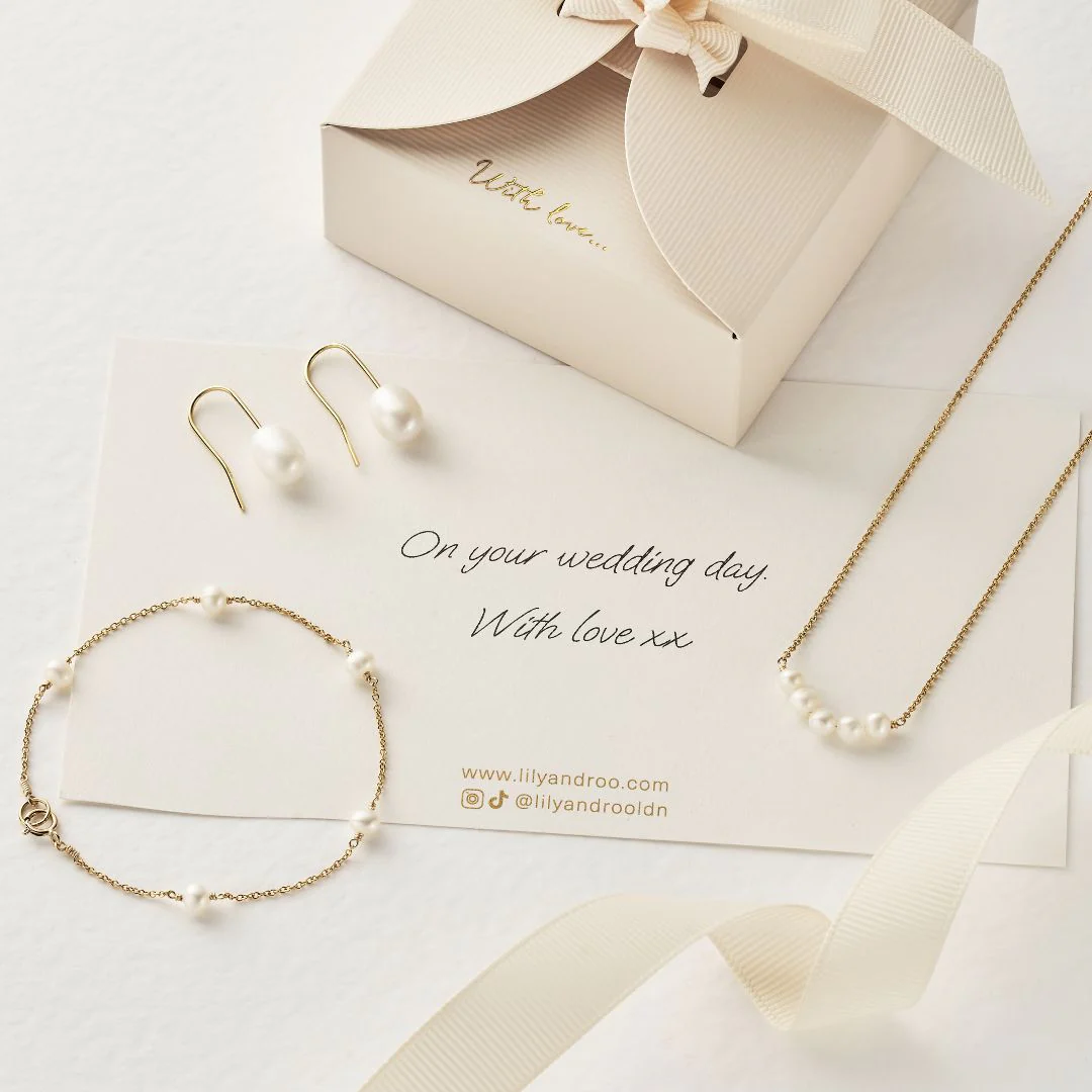 Gold Pearl Drop Hook Earrings - Image 4
