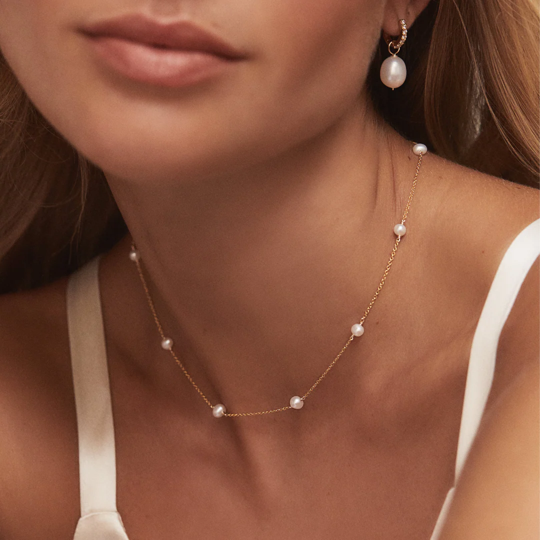Rose Gold Ten Pearl Choker - Image 2