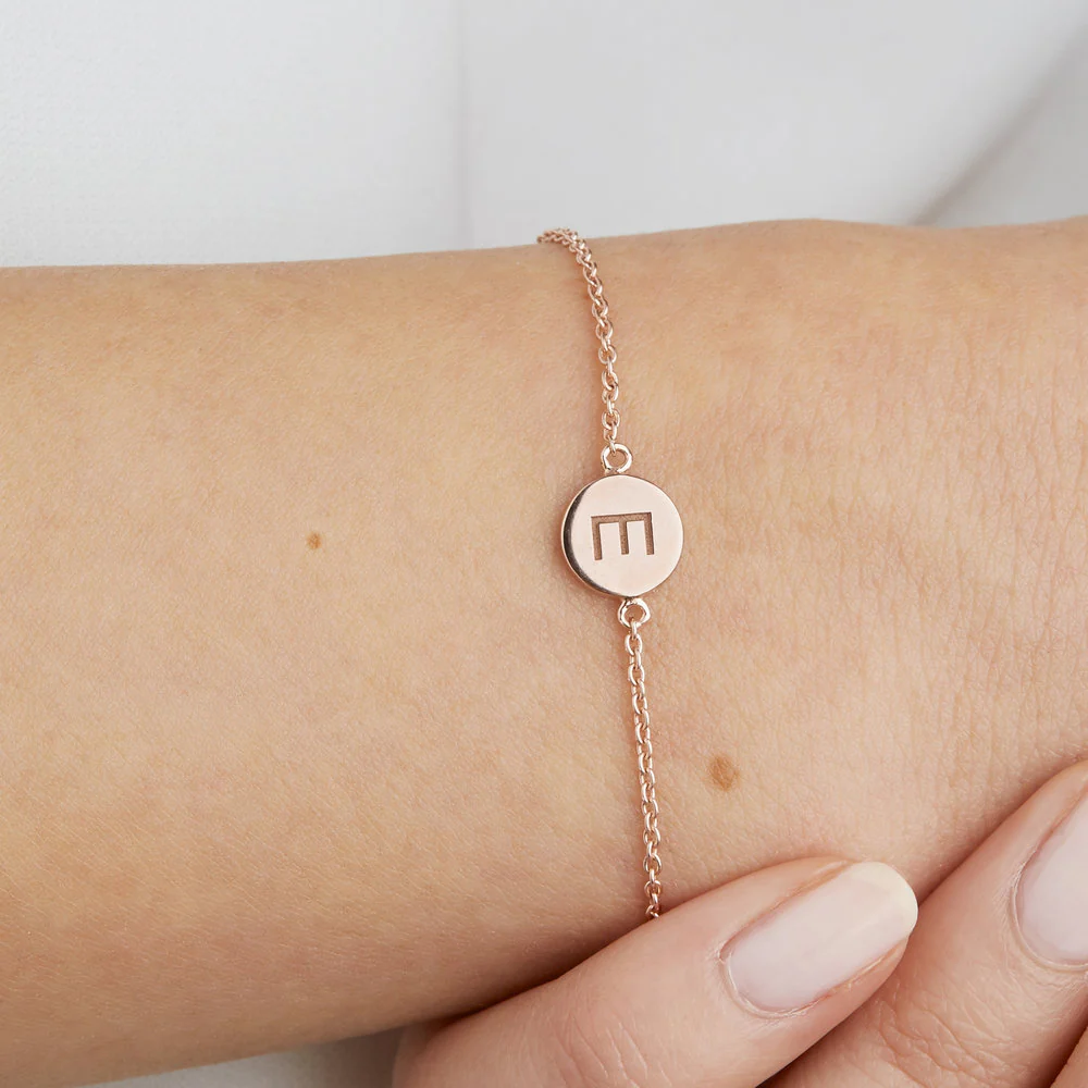 Gold Personalised Disc Bracelet - Image 3