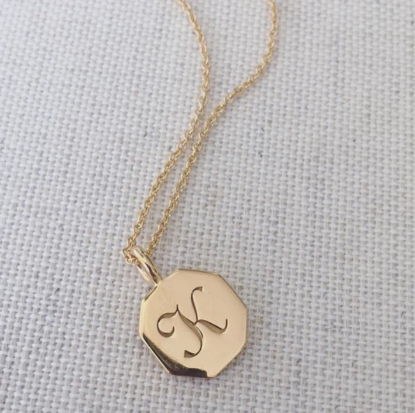 Gold Personalised Hexagon Necklace - Image 4
