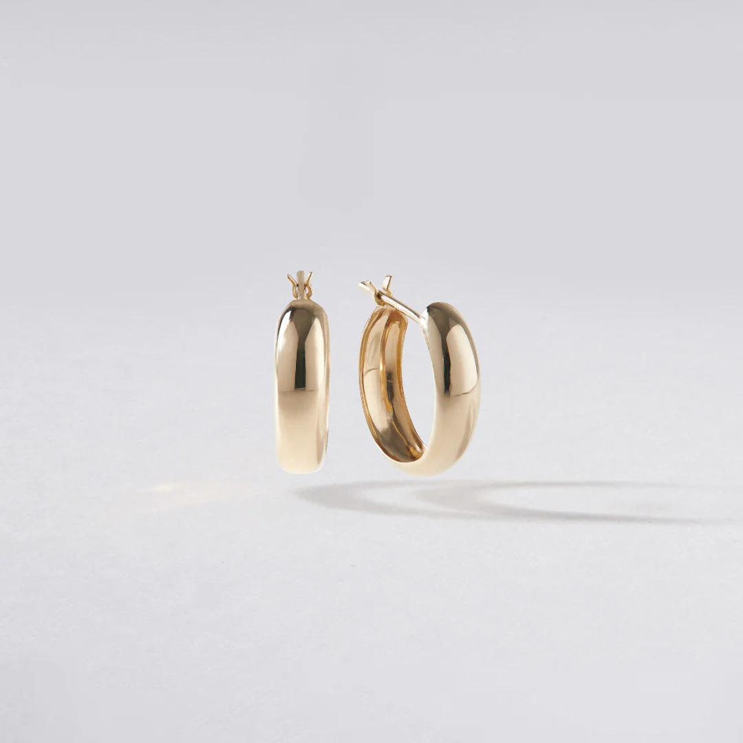Gold Plain Hoop Earrings - Image 5