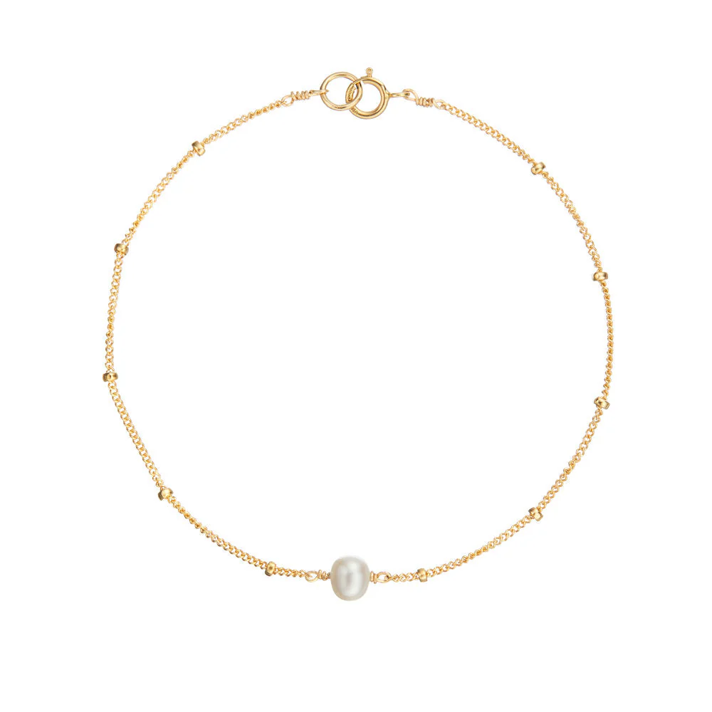 Gold Satellite Pearl Bracelet