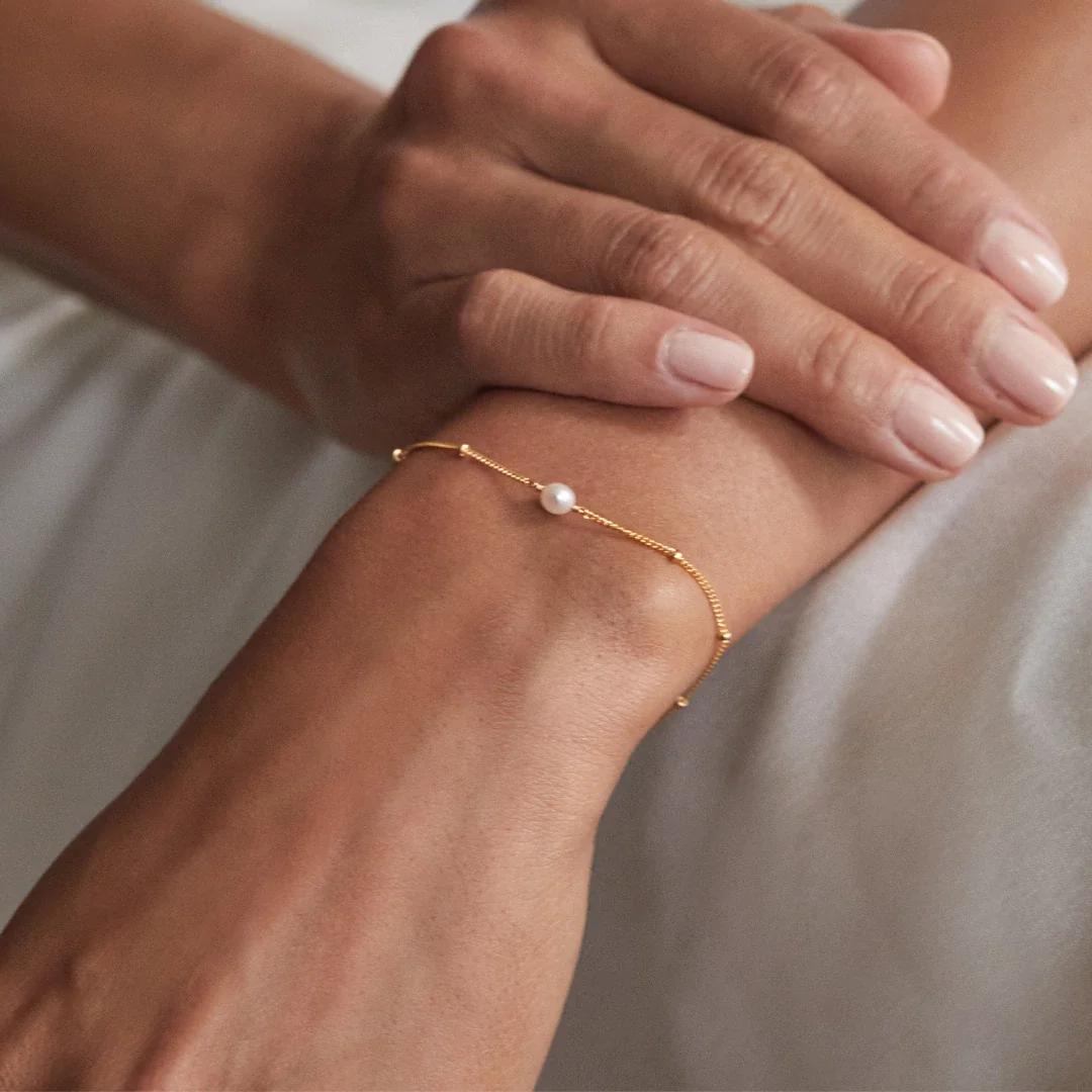 Gold Satellite Pearl Bracelet - Image 4