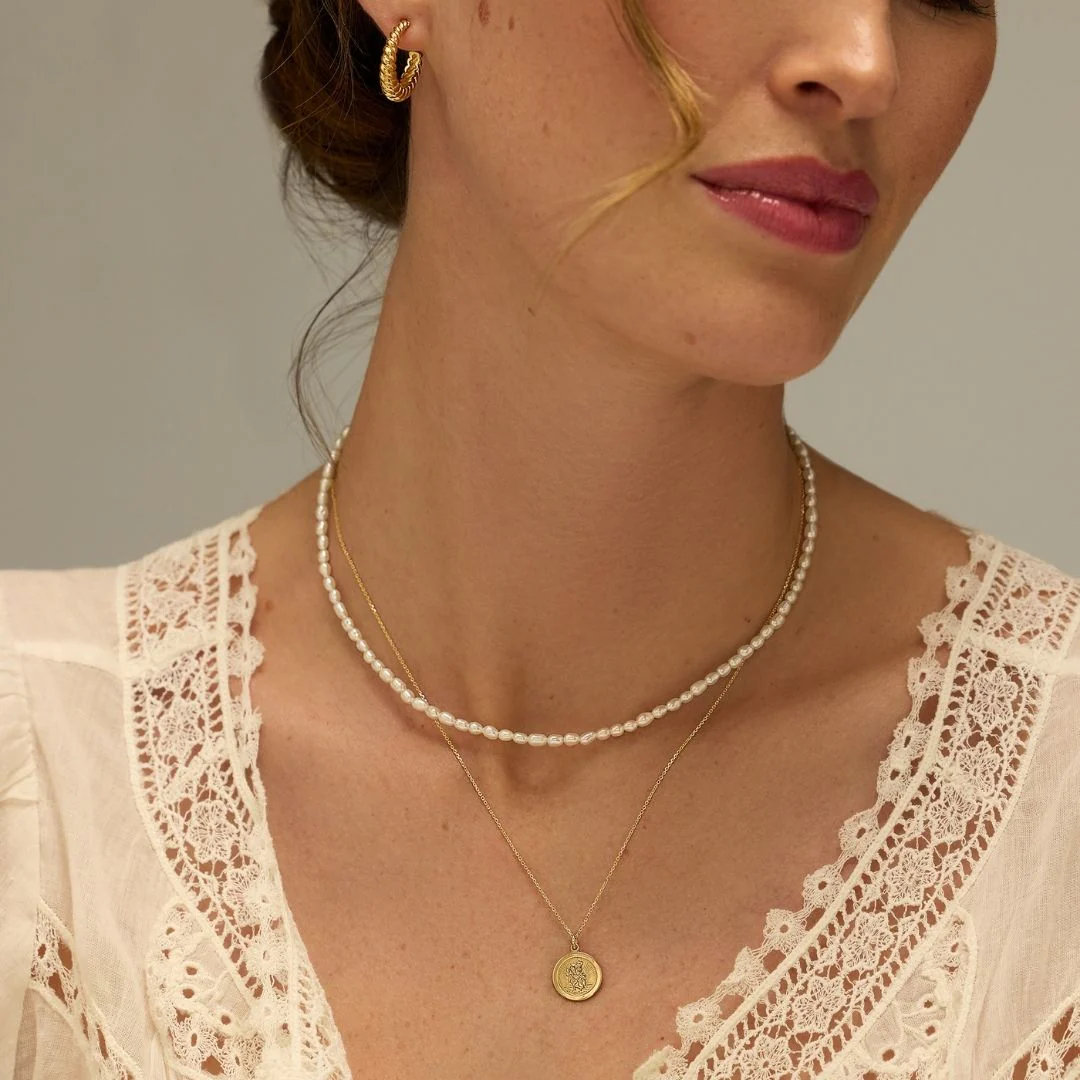 Gold Seed Pearl Choker - Image 2