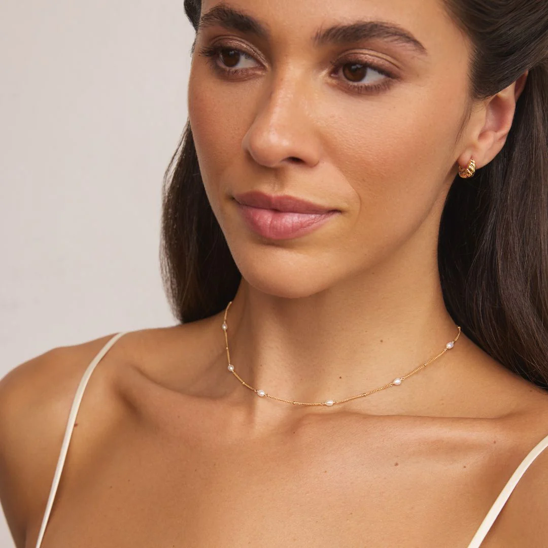 Gold Seed Pearl Satellite Choker - Image 3