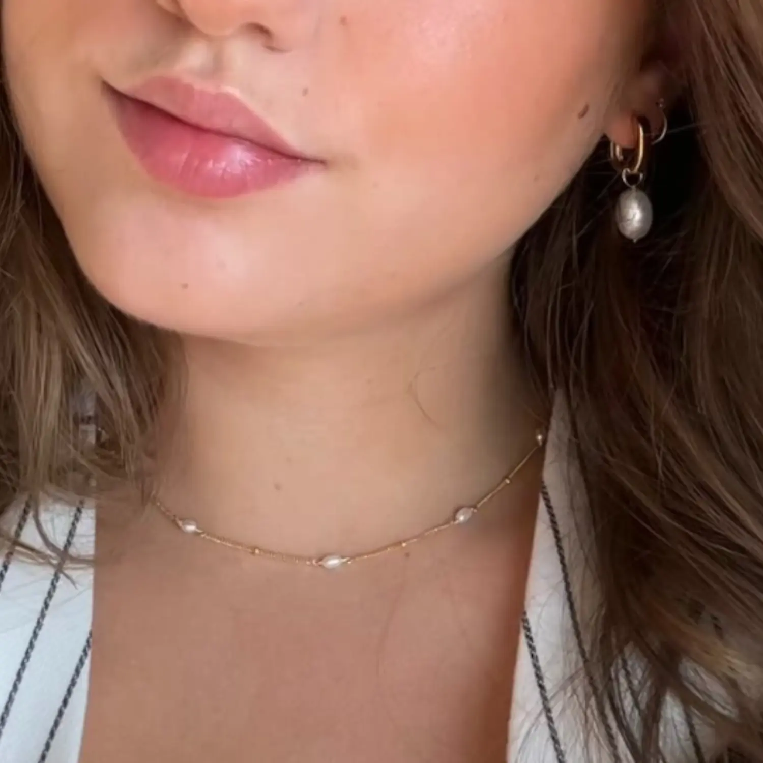 Gold Seed Pearl Satellite Choker - Image 4