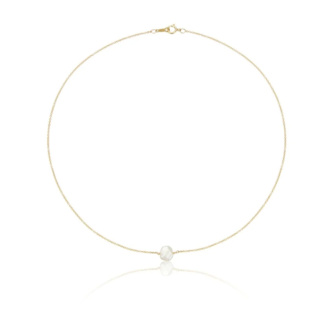 Gold Single Baroque Pearl Choker - Image 7