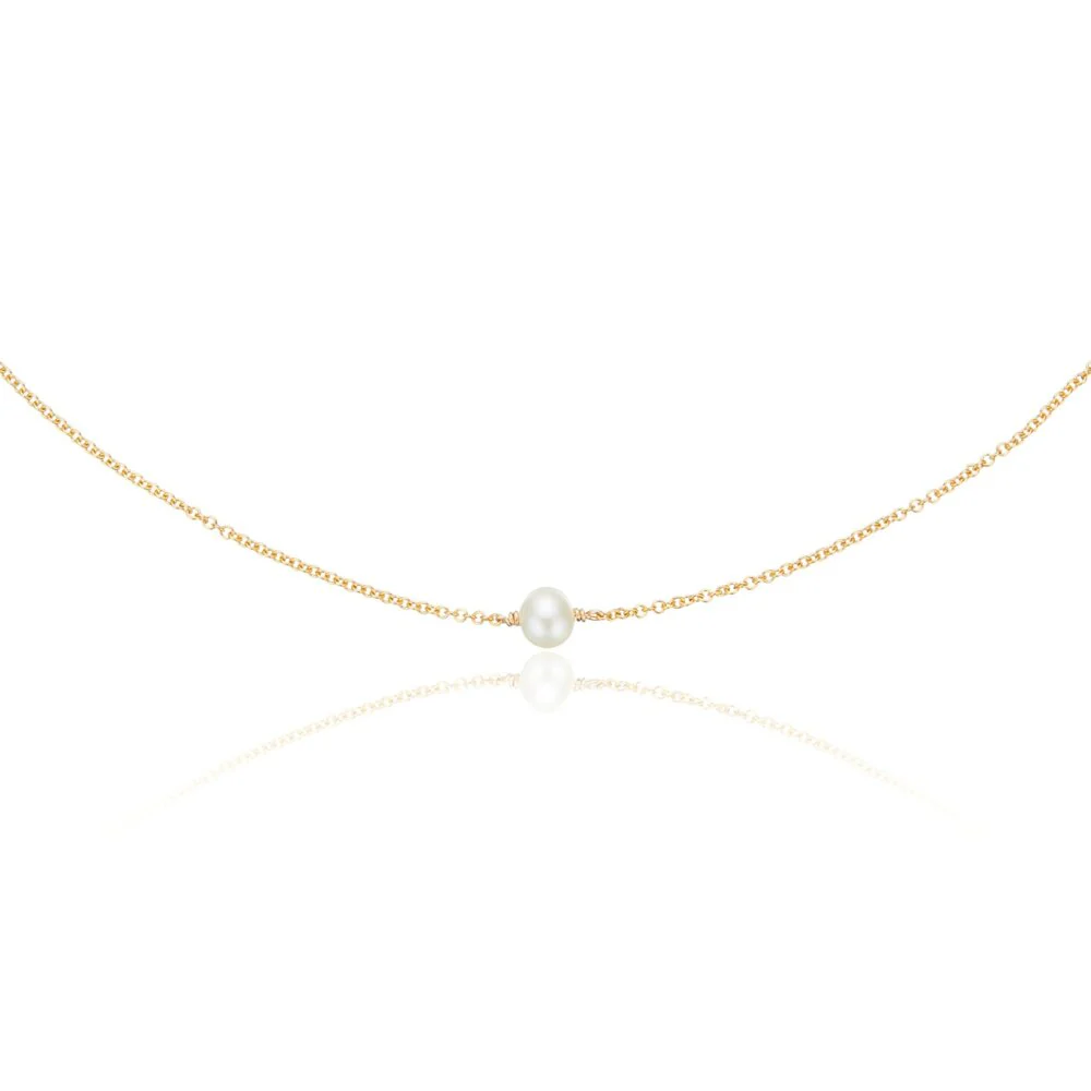 Gold Single Pearl Choker