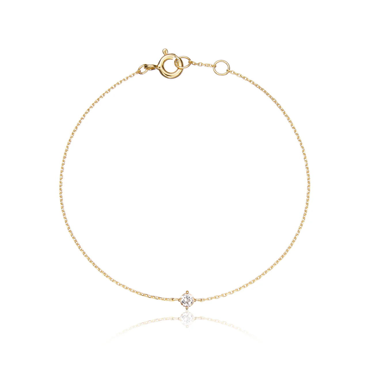 Gold Small Birthstone Pendant Bracelet - Image 11