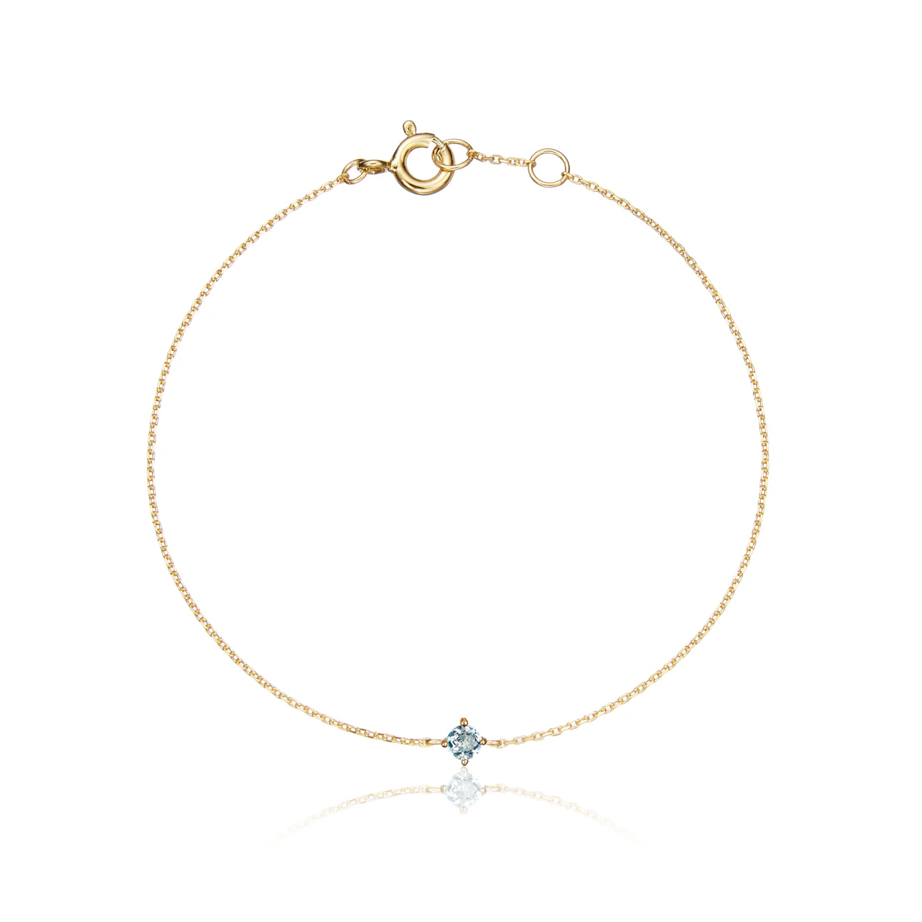 Gold Small Birthstone Pendant Bracelet - Image 12