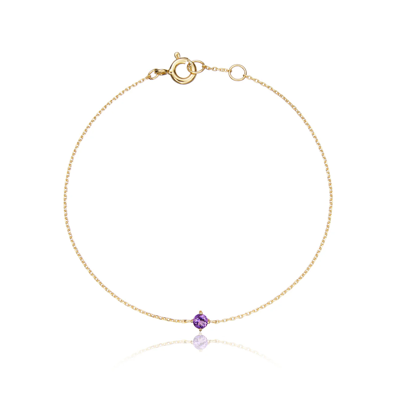 Gold Small Birthstone Pendant Bracelet - Image 13