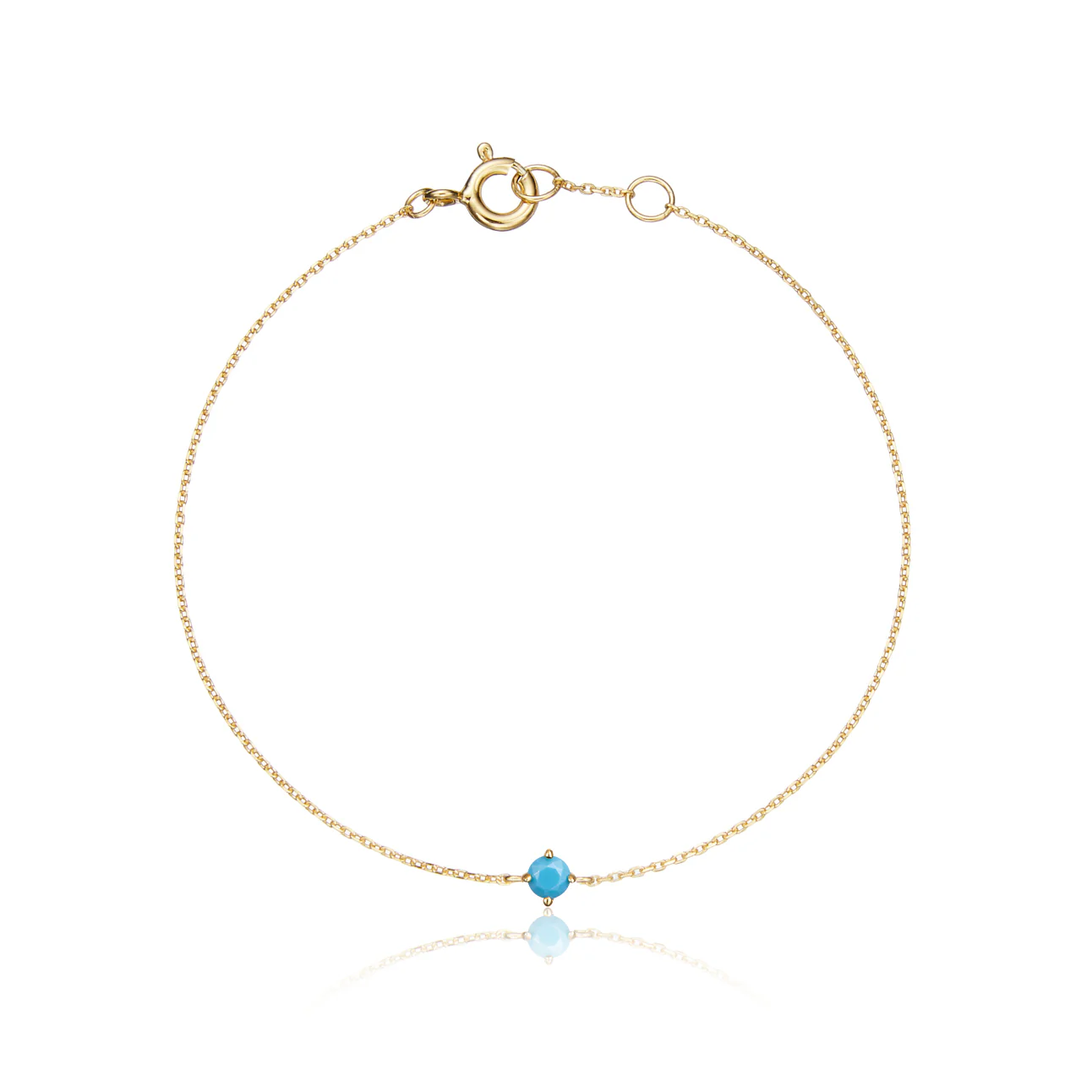 Gold Small Birthstone Pendant Bracelet - Image 14