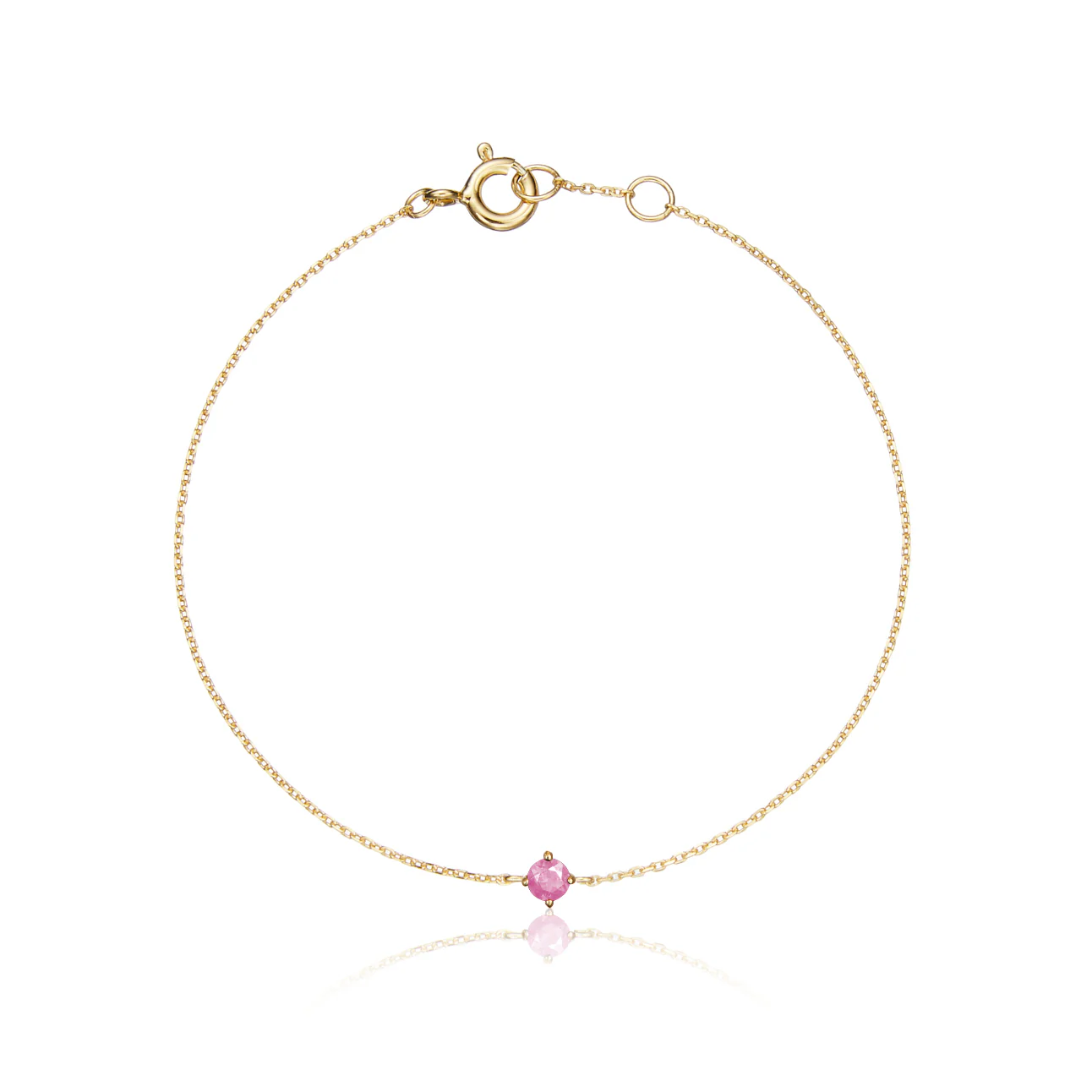 Gold Small Birthstone Pendant Bracelet - Image 16