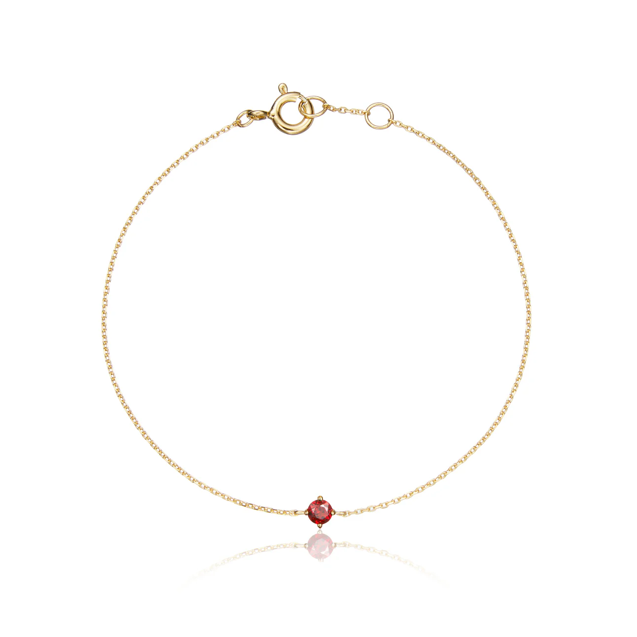 Gold Small Birthstone Pendant Bracelet - Image 17