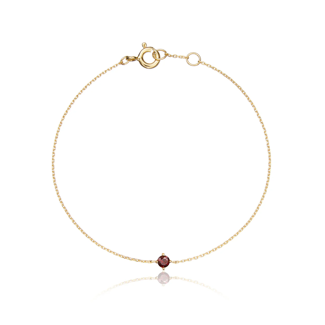 Gold Small Birthstone Pendant Bracelet - Image 8