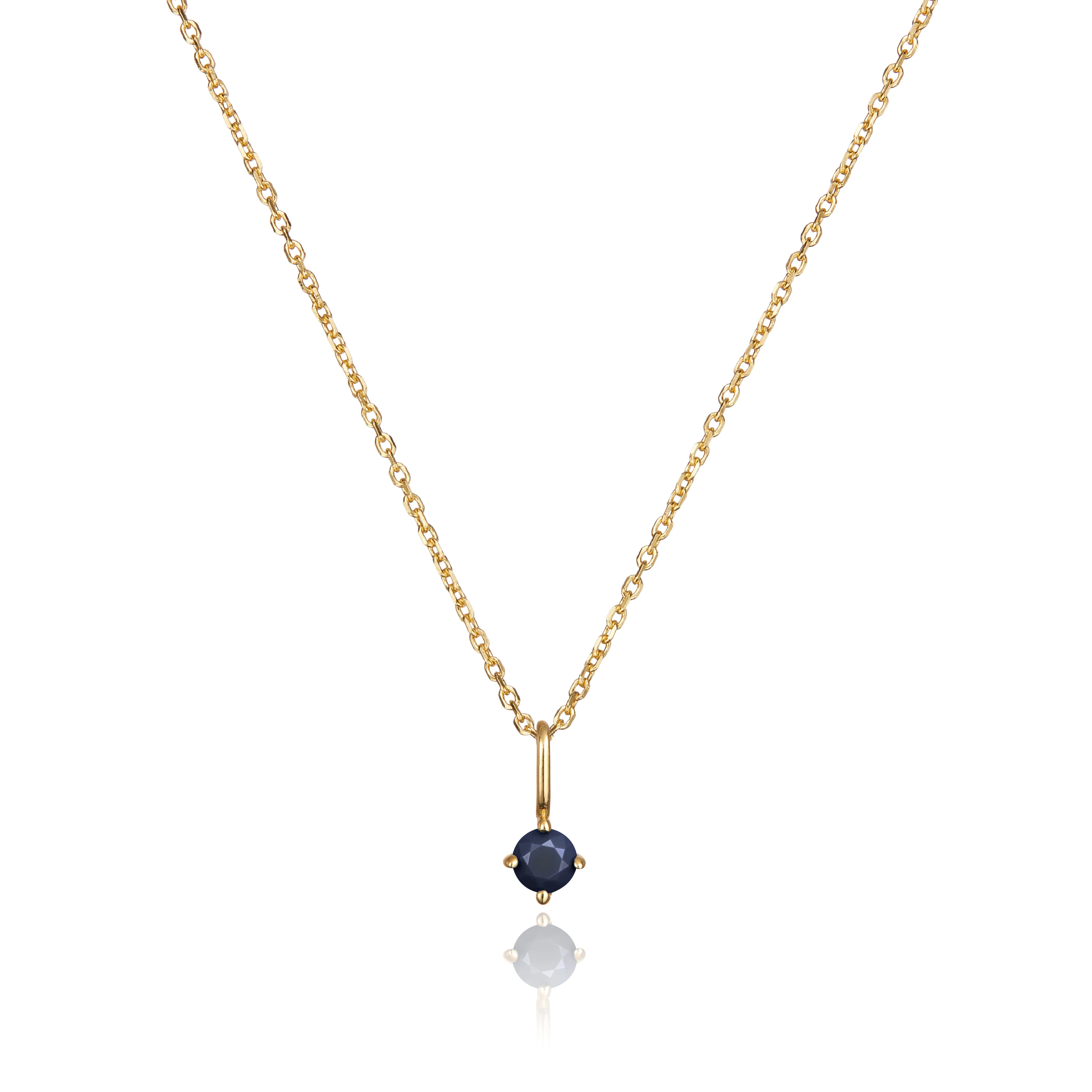 Gold Small Birthstone Pendant Necklace - Image 10