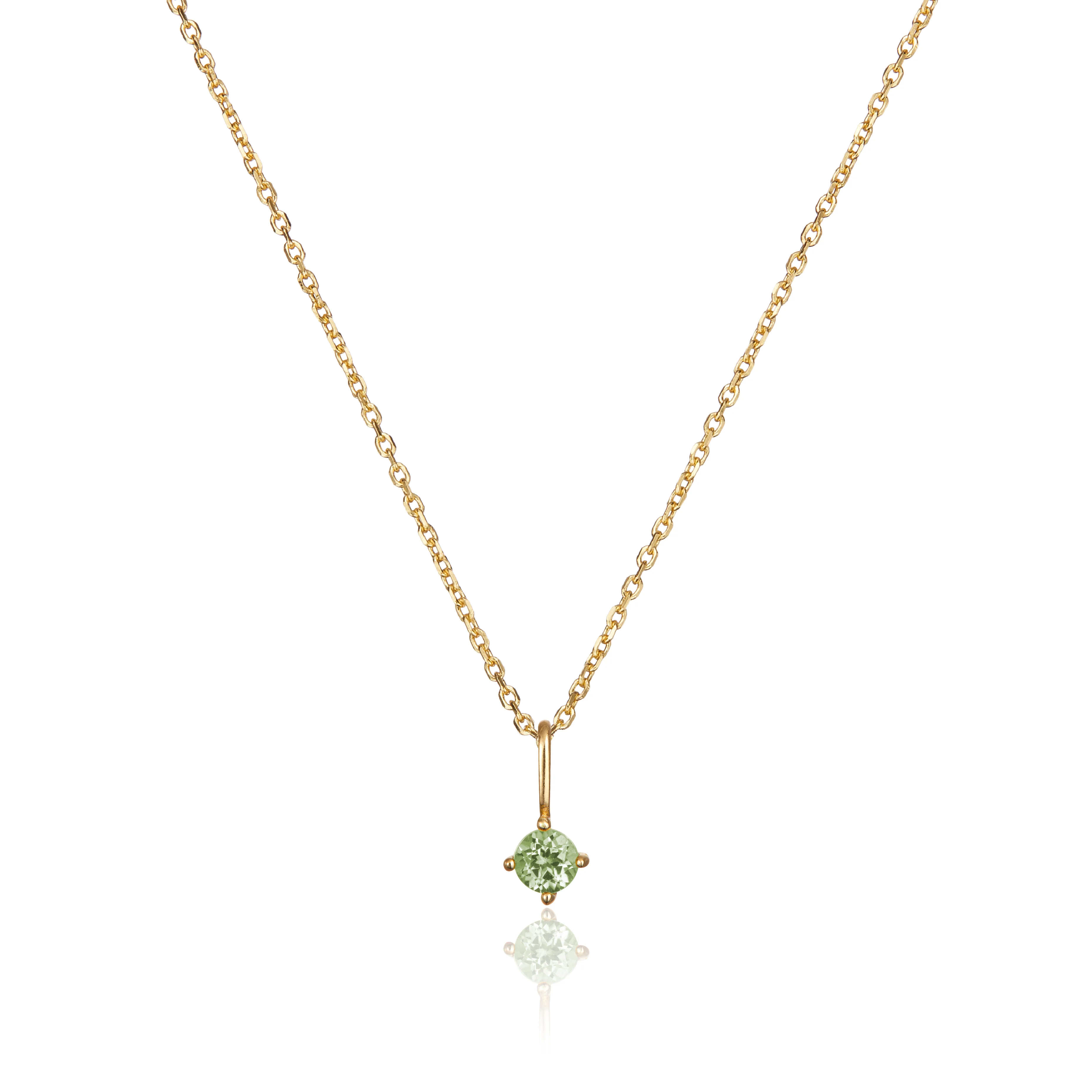 Gold Small Birthstone Pendant Necklace - Image 11
